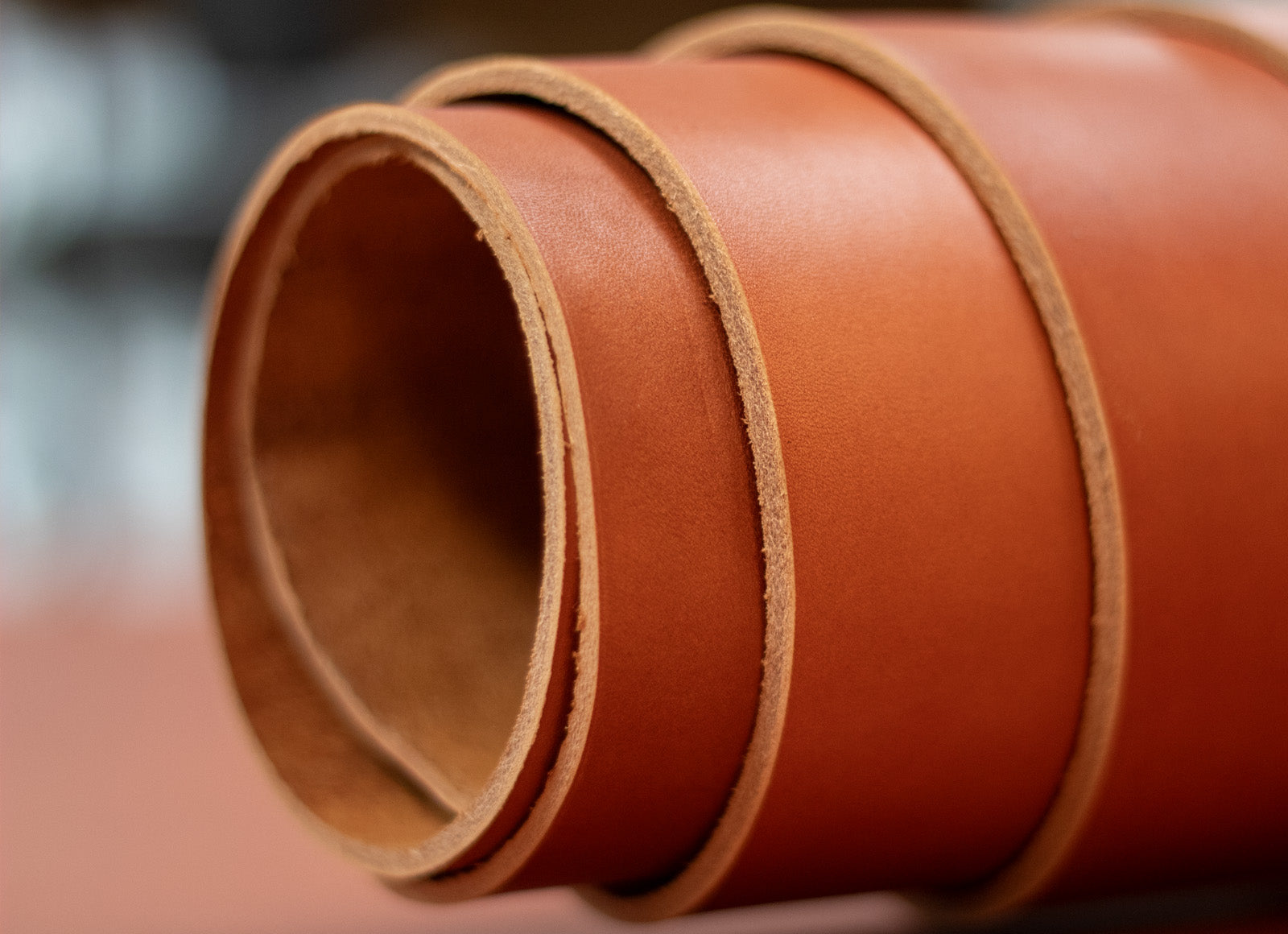 8/10oz. English Bridle Leather, Tan Color, Single Back, by Wickett & Craig