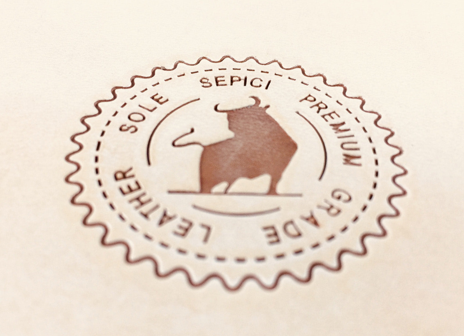 Logo of Leather Sole Sepici on a beige background
