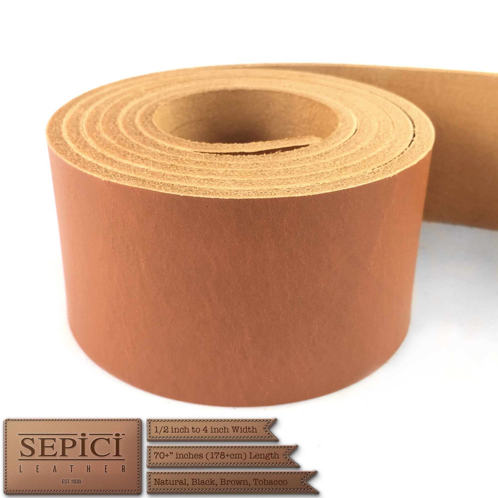 8/9oz. British-Tan Leather Strips, great for making belts or leathercraft projects.
