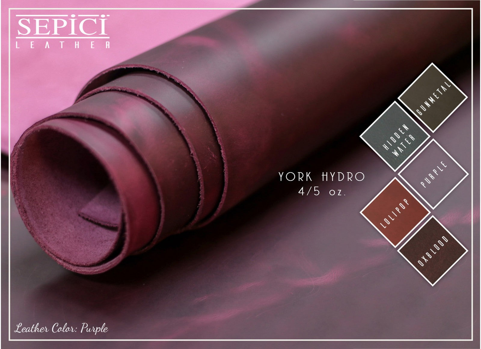 4/5oz. York Hydro Leather, Chrome Tanned, Western Collection by Sepici