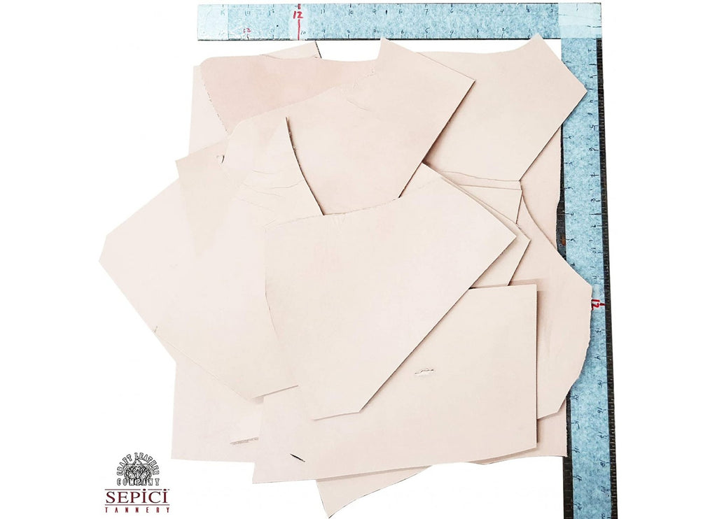 Vegetable-Tanned Leather Scrap bags, 2 LBS per Bag, Different colors.