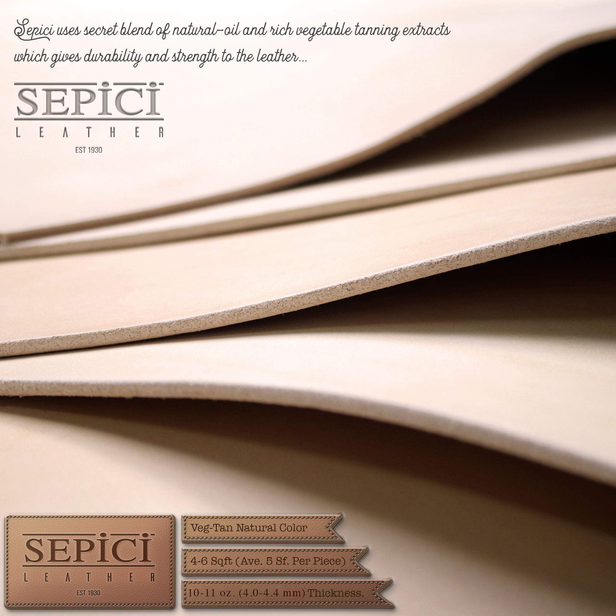 Natural Veg-Tan Tooling Leather Pre-Cuts & Pieces by Sepici