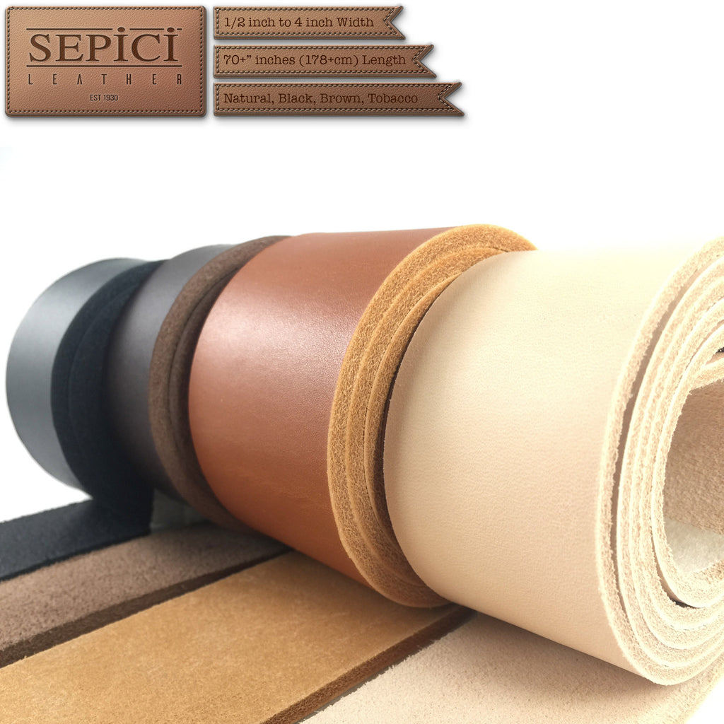 8/9oz. Brown Leather Strips, great for making belts or leathercraft projects.