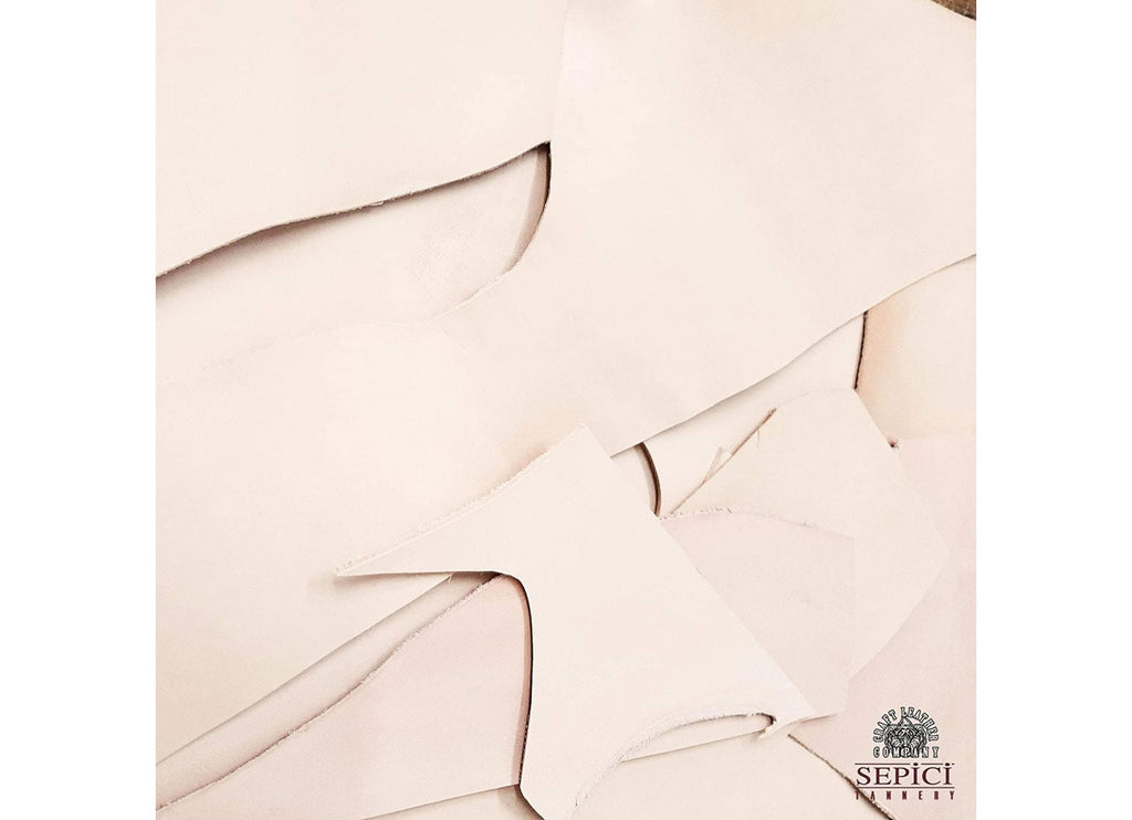 Vegetable-Tanned Leather Scrap bags, 2 LBS per Bag, Different colors.
