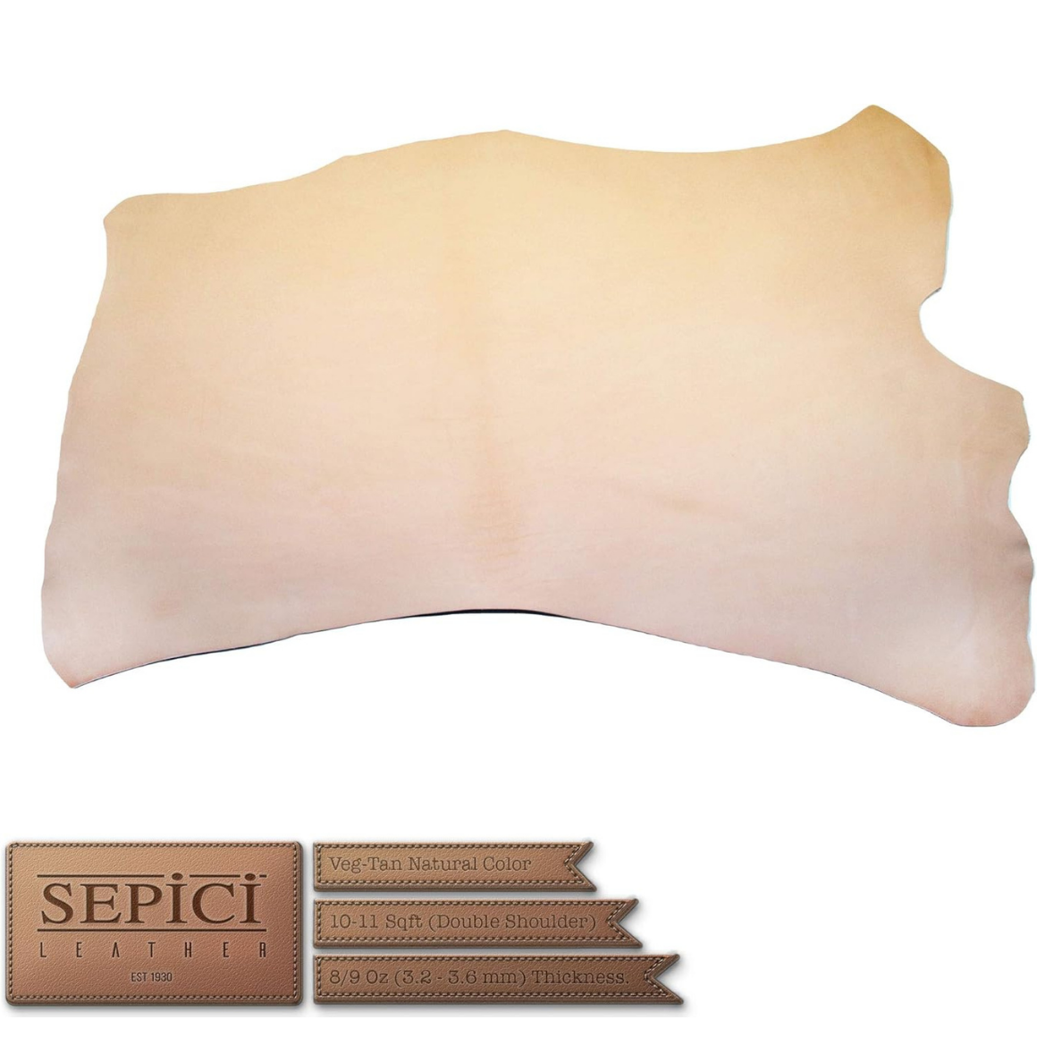 7/9oz. Db. Shoulders Craftsman (lower) Grade Vegetable-Tanned Natural Tooling Leather by Sepici