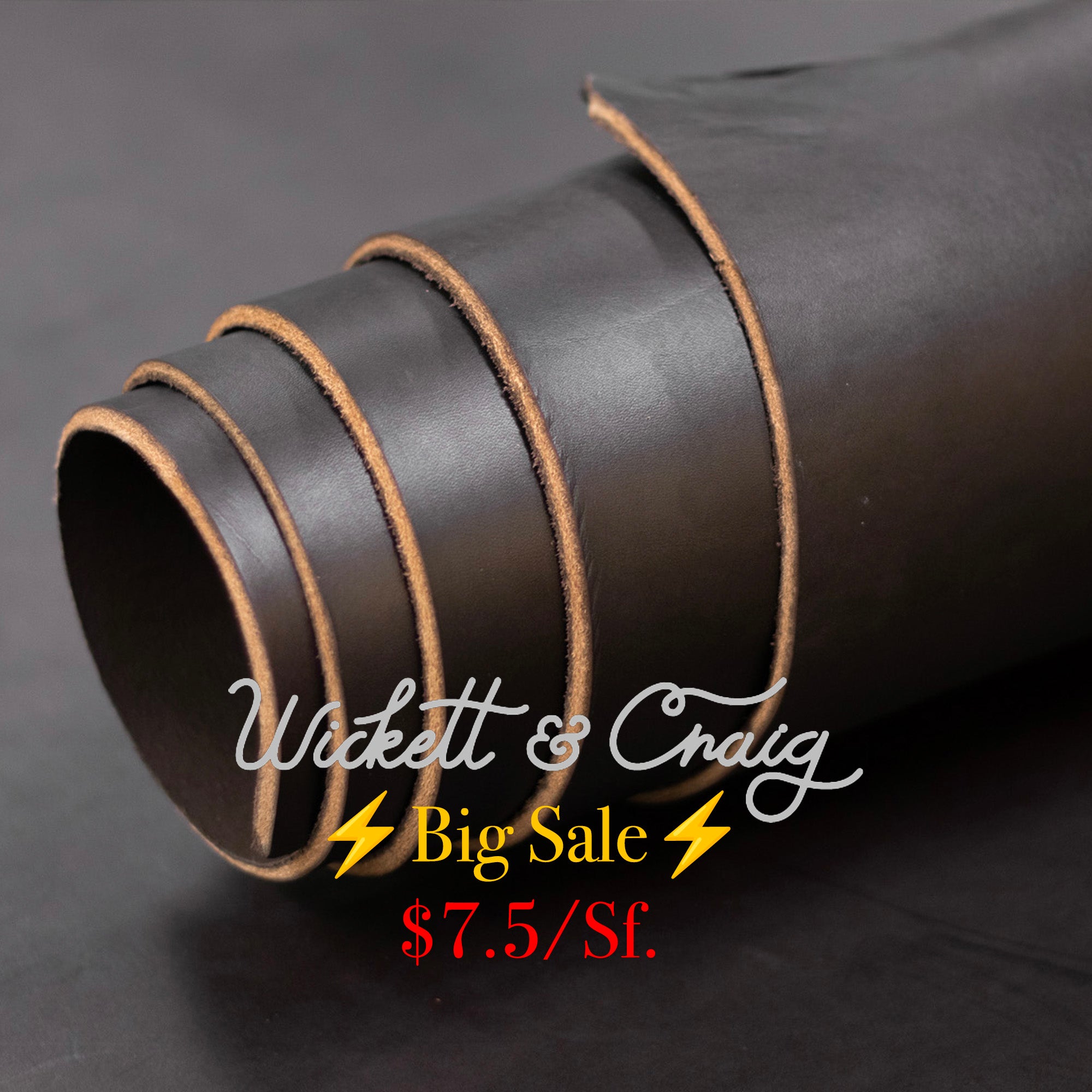 ⚡Big Sale⚡ 12/14oz. English Bridle Leather, Brown, Single Back by Wickett & Craig