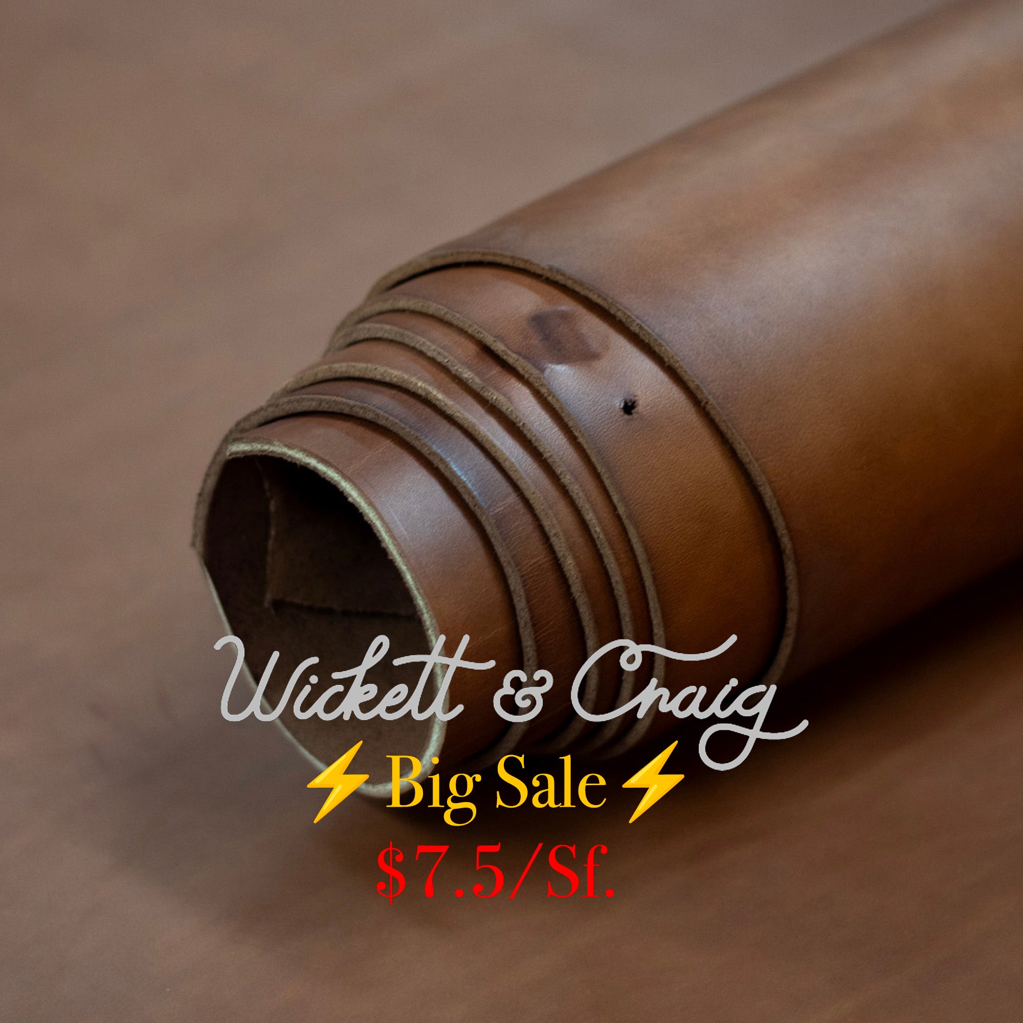 ⚡Big Sale⚡ 8/10oz. English Bridle Leather, Saddle Brown, Side, by Wickett & Craig