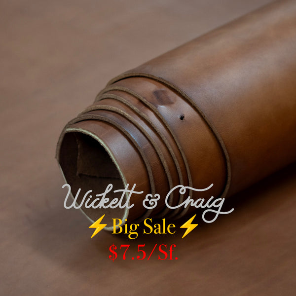 ⚡Big Sale⚡ 8/10oz. English Bridle Leather, Saddle Brown, Side, by Wickett & Craig