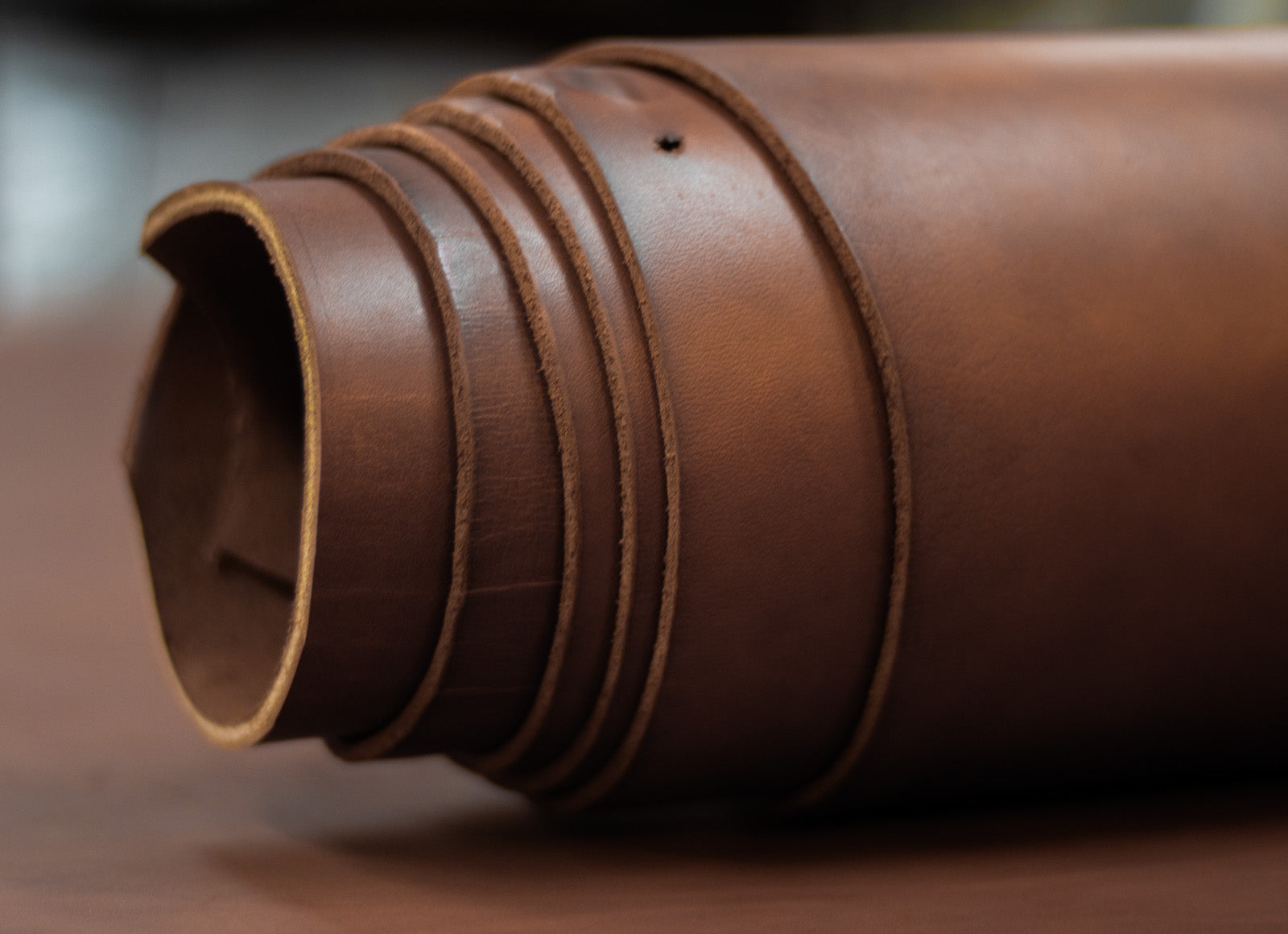 8/10oz. English Bridle Leather, Saddle Brown, Side, by Wickett & Craig