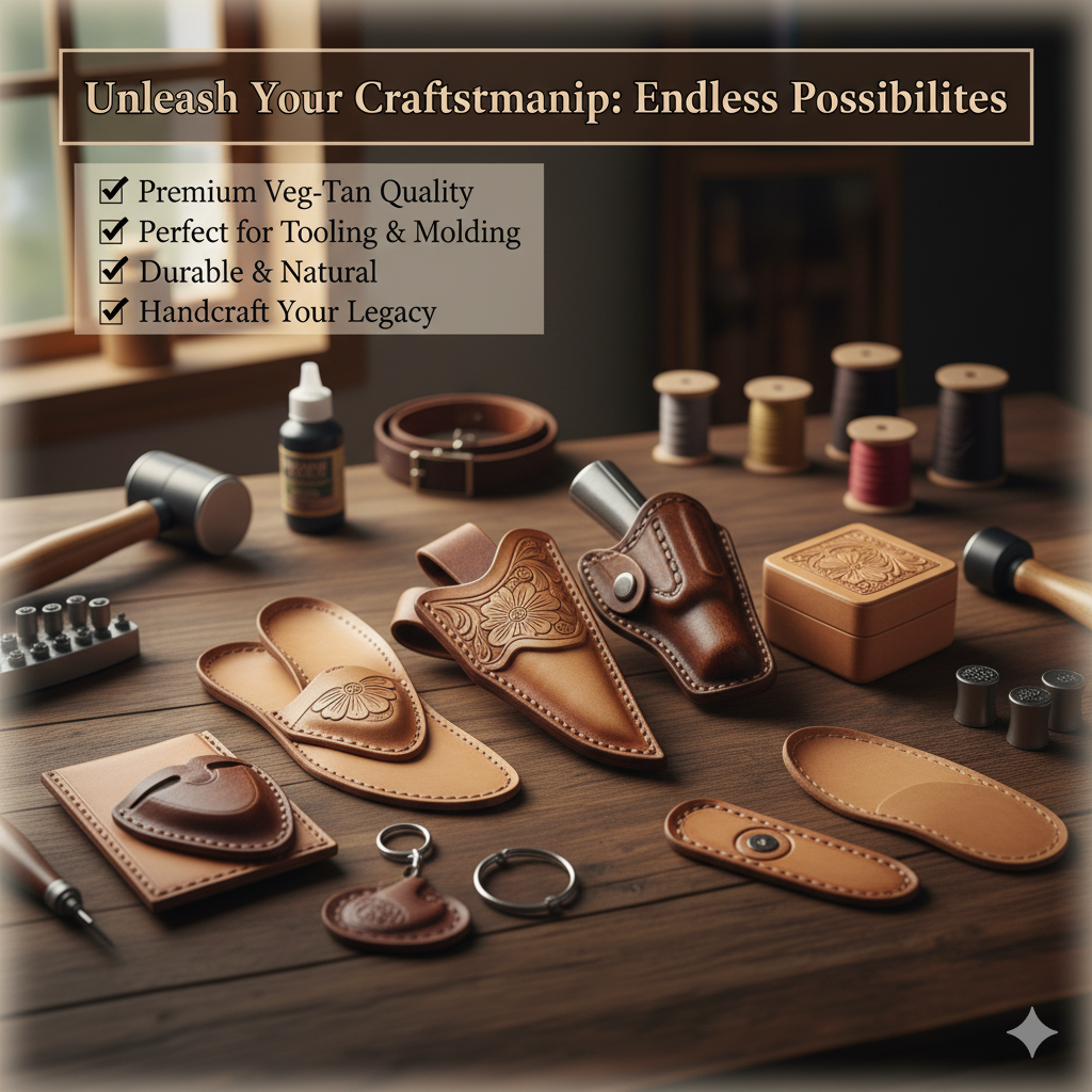 5/6oz. and 8/9oz. Veg-Tan Tooling Leather Pre-Cuts by Sepici