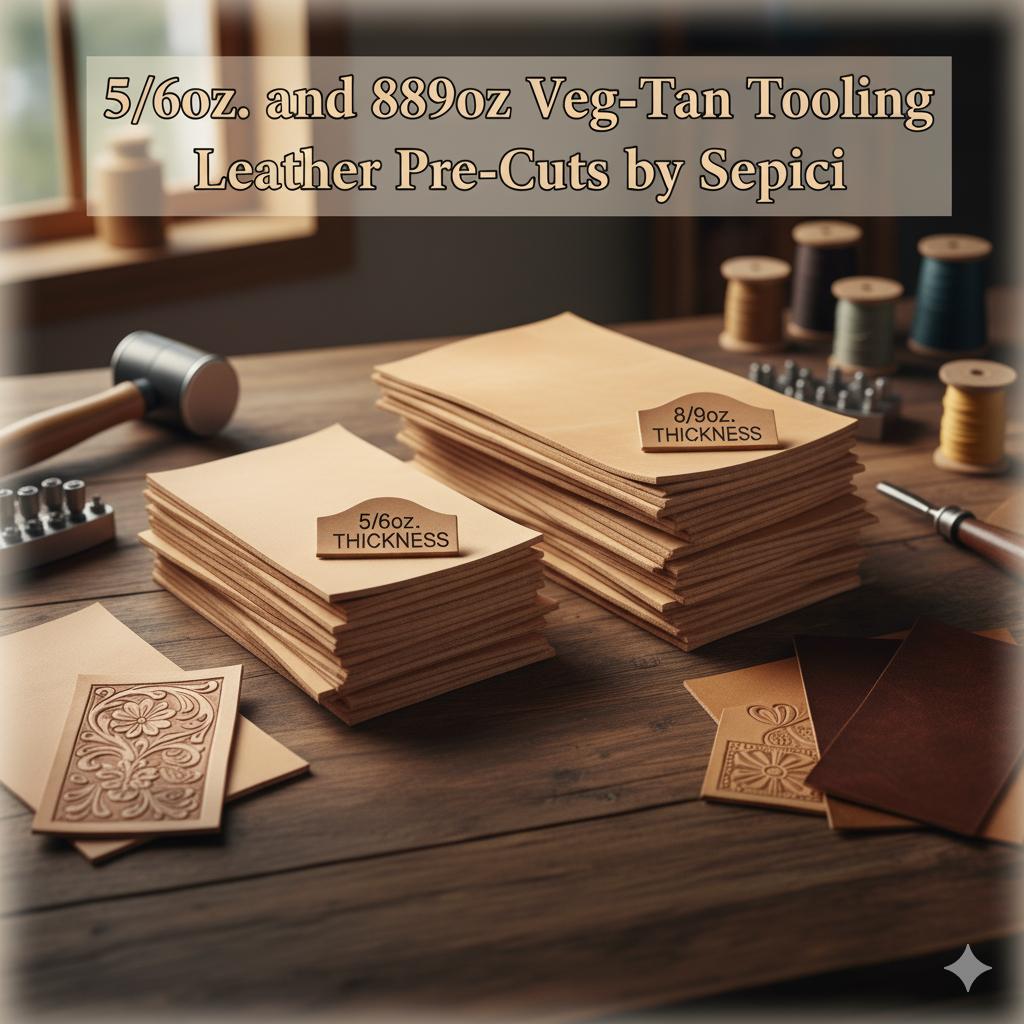 5/6oz. and 8/9oz. Veg-Tan Tooling Leather Pre-Cuts by Sepici