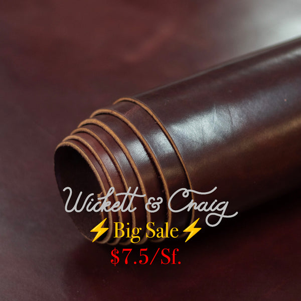 ⚡Big Sale⚡ 8/10oz. Show Harness Leather, Burgundy, Single Back, by Wickett & Craig