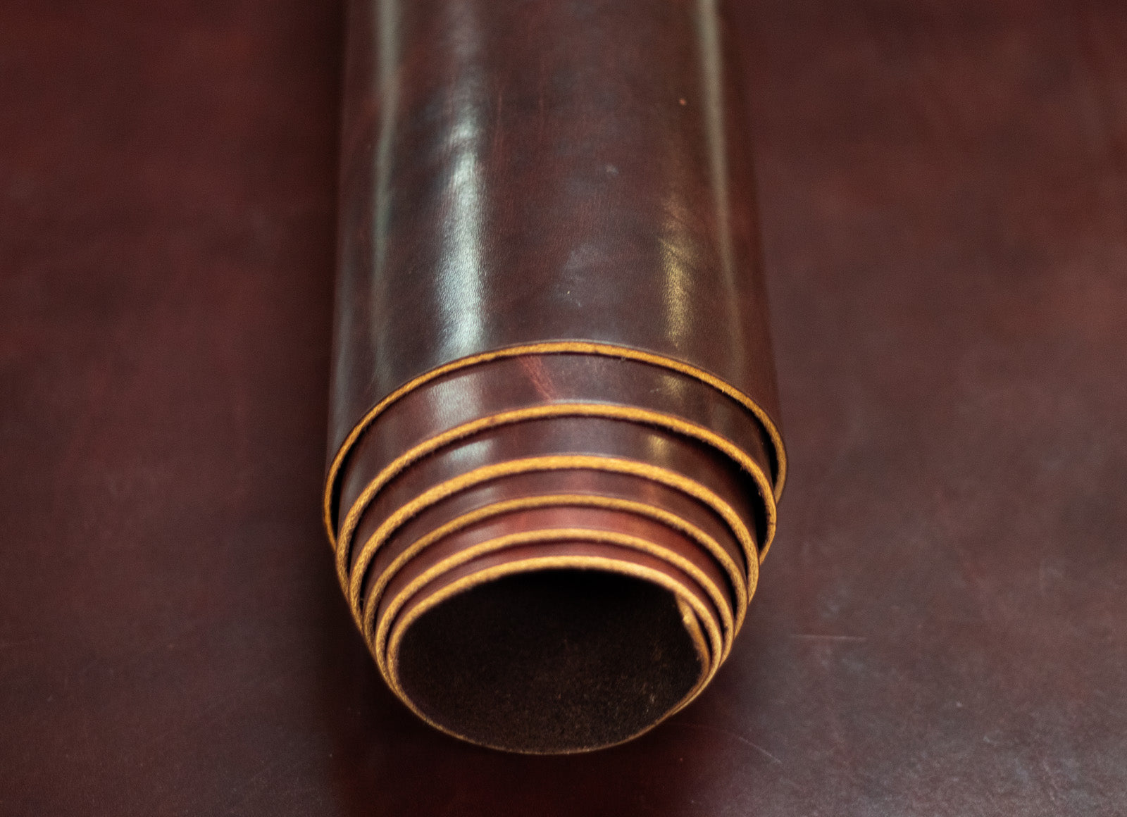 8/10oz. Harness Leather, Burgundy, Single Back, by Wickett & Craig