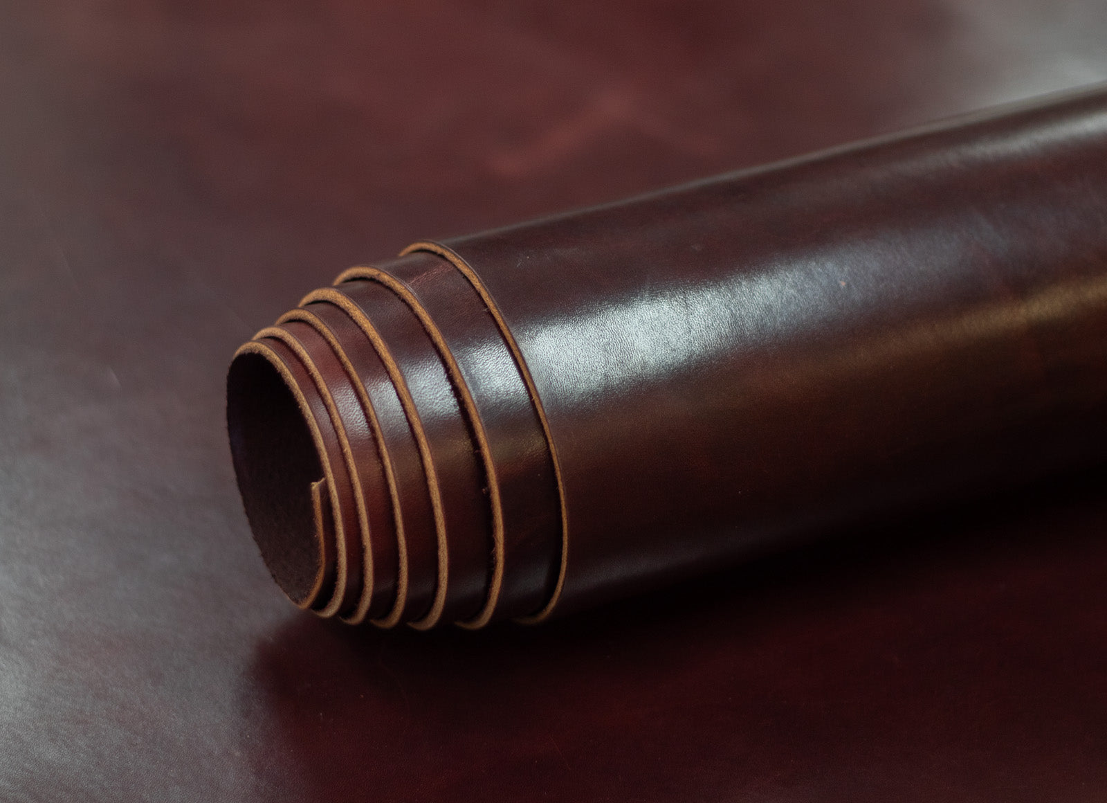 8/10oz. Harness Leather, Burgundy, Single Back, by Wickett & Craig