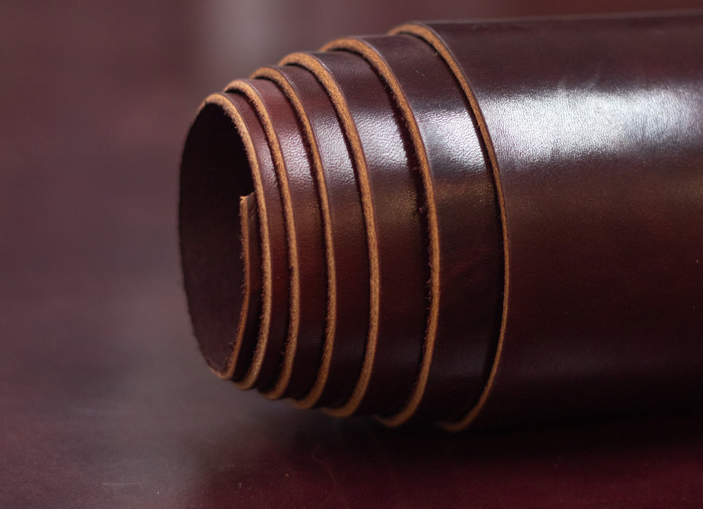 8/10oz. Harness Leather, Burgundy, Single Back, by Wickett & Craig
