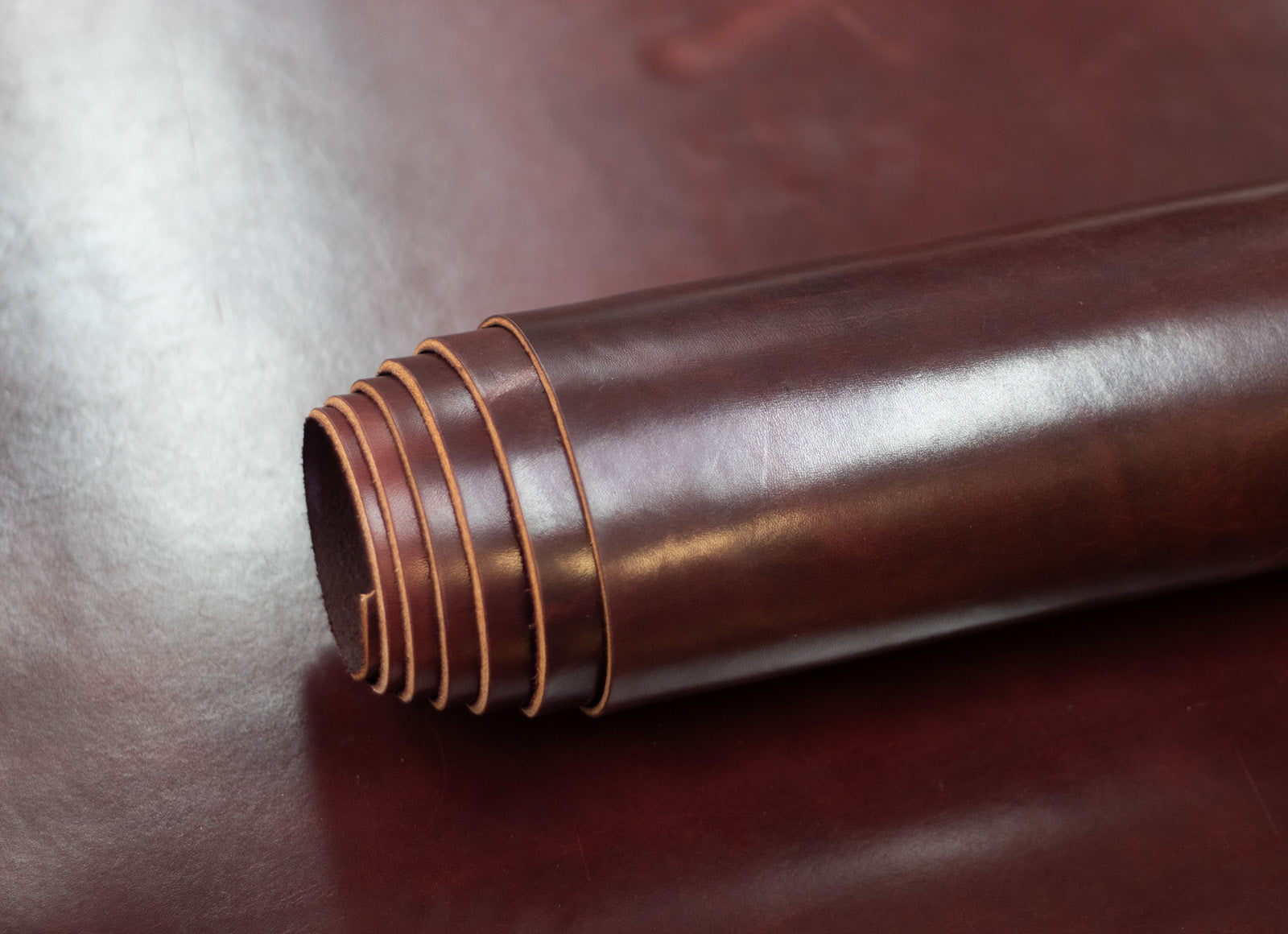 8/10oz. Harness Leather, Burgundy, Single Back, by Wickett & Craig