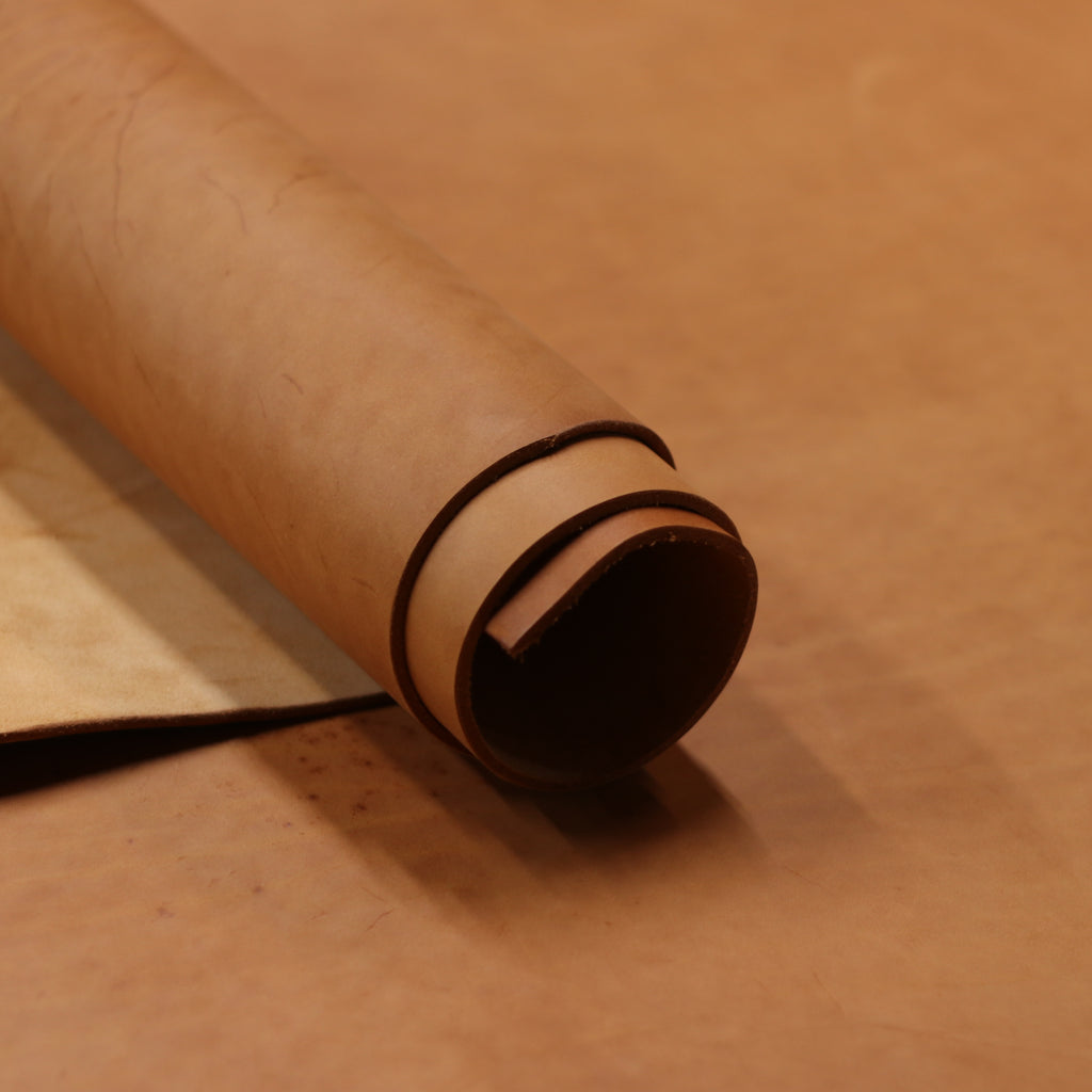 8/10oz. Ilgaz Db. Shoulders, Economy Grade, Naked Tan Color, Vegetable-Tanned Leather by Sepici