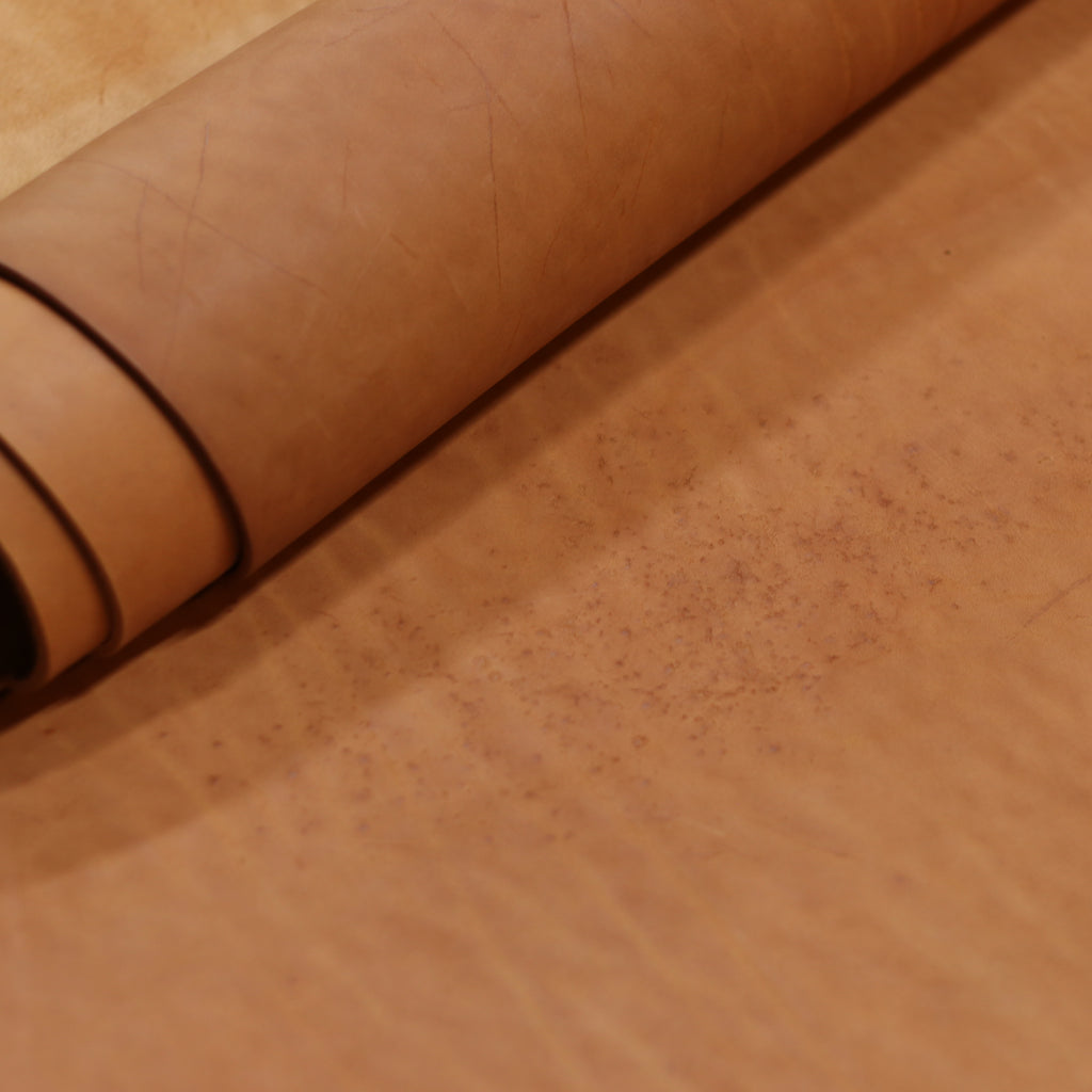 8/10oz. Ilgaz Db. Shoulders, Economy Grade, Naked Tan Color, Vegetable-Tanned Leather by Sepici