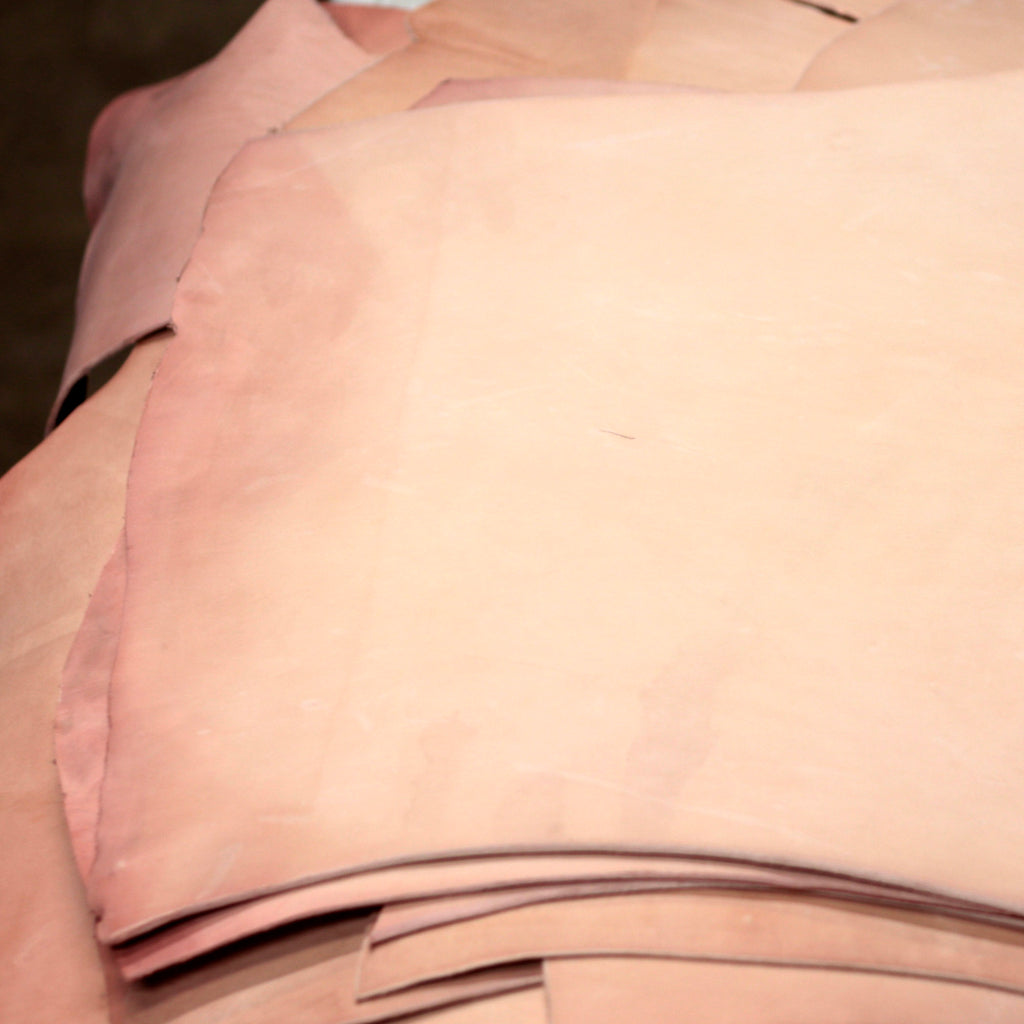 7-9 oz. Double Shoulders Craftsman Grade Veg-Tan Natural Tooling Leather - (Previously sold as Shock Sale)