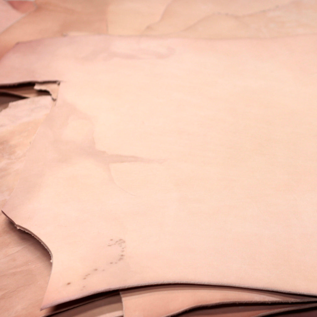 7-9 oz. Double Shoulders Craftsman Grade Veg-Tan Natural Tooling Leather - (Previously sold as Shock Sale)