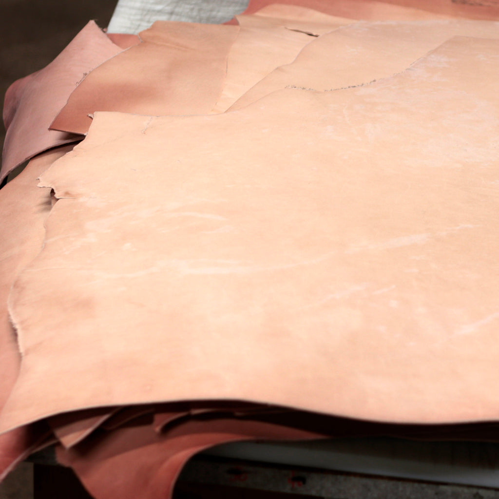 7-9 oz. Double Shoulders Craftsman Grade Veg-Tan Natural Tooling Leather - (Previously sold as Shock Sale)
