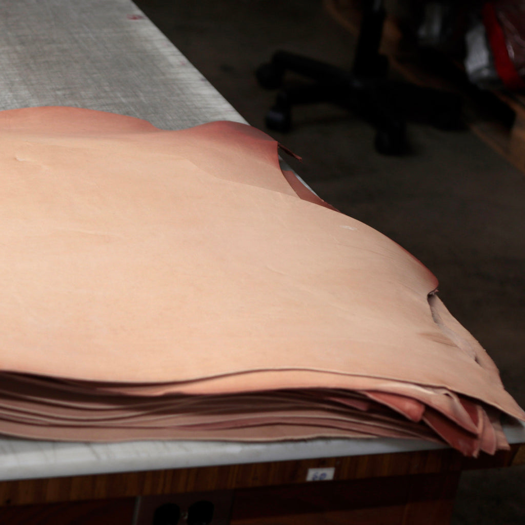 7-9 oz. Double Shoulders Craftsman Grade Veg-Tan Natural Tooling Leather - (Previously sold as Shock Sale)