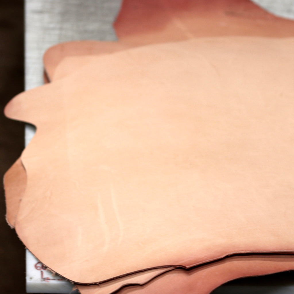 7-9 oz. Double Shoulders Craftsman Grade Veg-Tan Natural Tooling Leather - (Previously sold as Shock Sale)