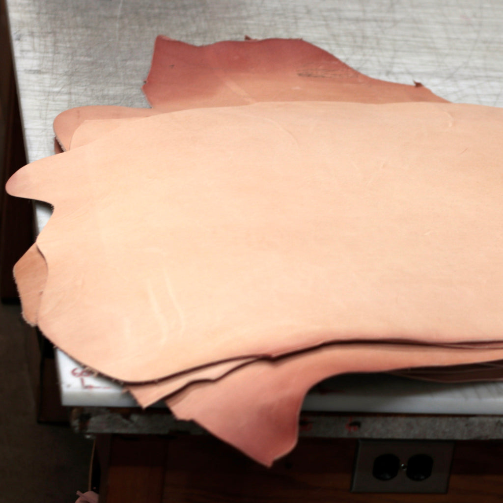 7-9 oz. Double Shoulders Craftsman Grade Veg-Tan Natural Tooling Leather - (Previously sold as Shock Sale)