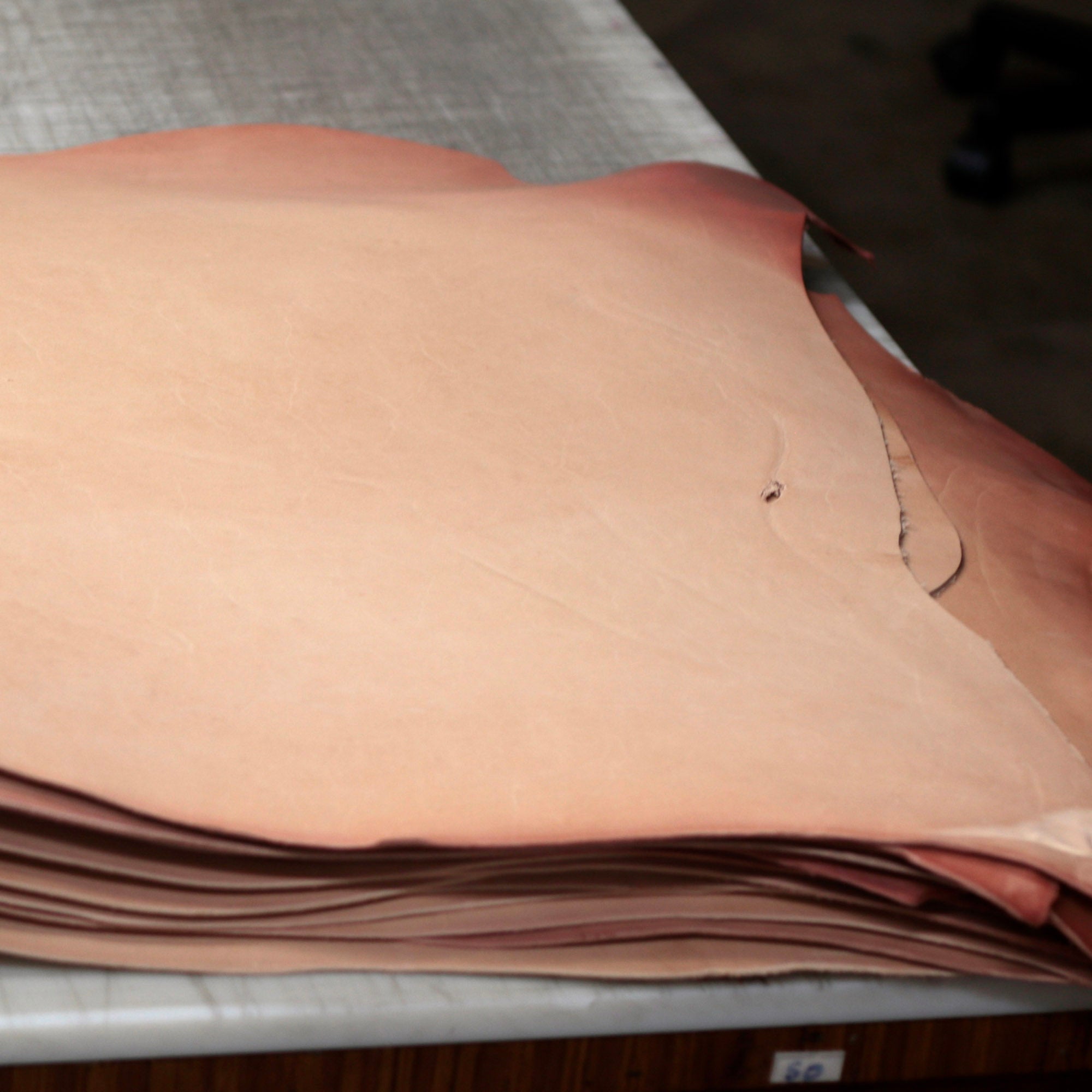 7-9 oz. Double Shoulders Craftsman Grade Veg-Tan Natural Tooling Leather - (Previously sold as Shock Sale)