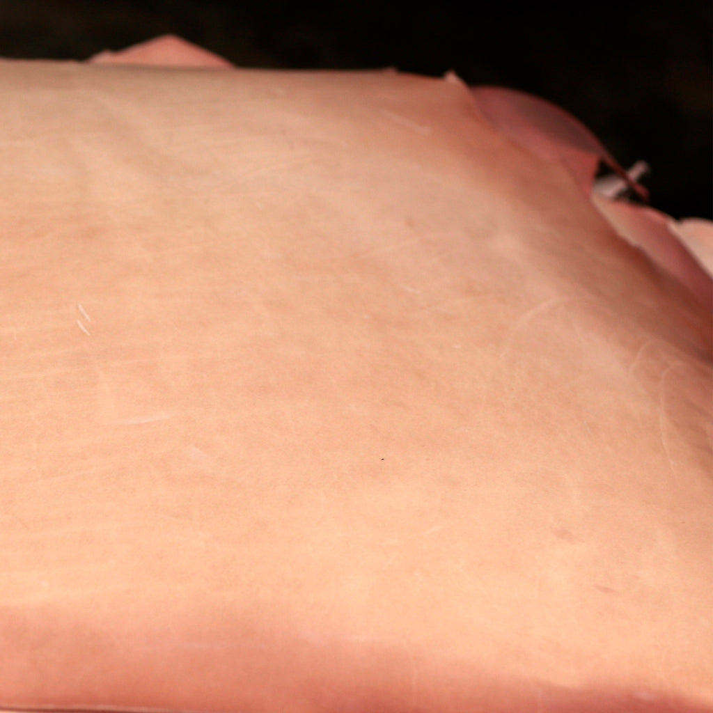 7-9 oz. Double Shoulders Craftsman Grade Veg-Tan Natural Tooling Leather - (Previously sold as Shock Sale)
