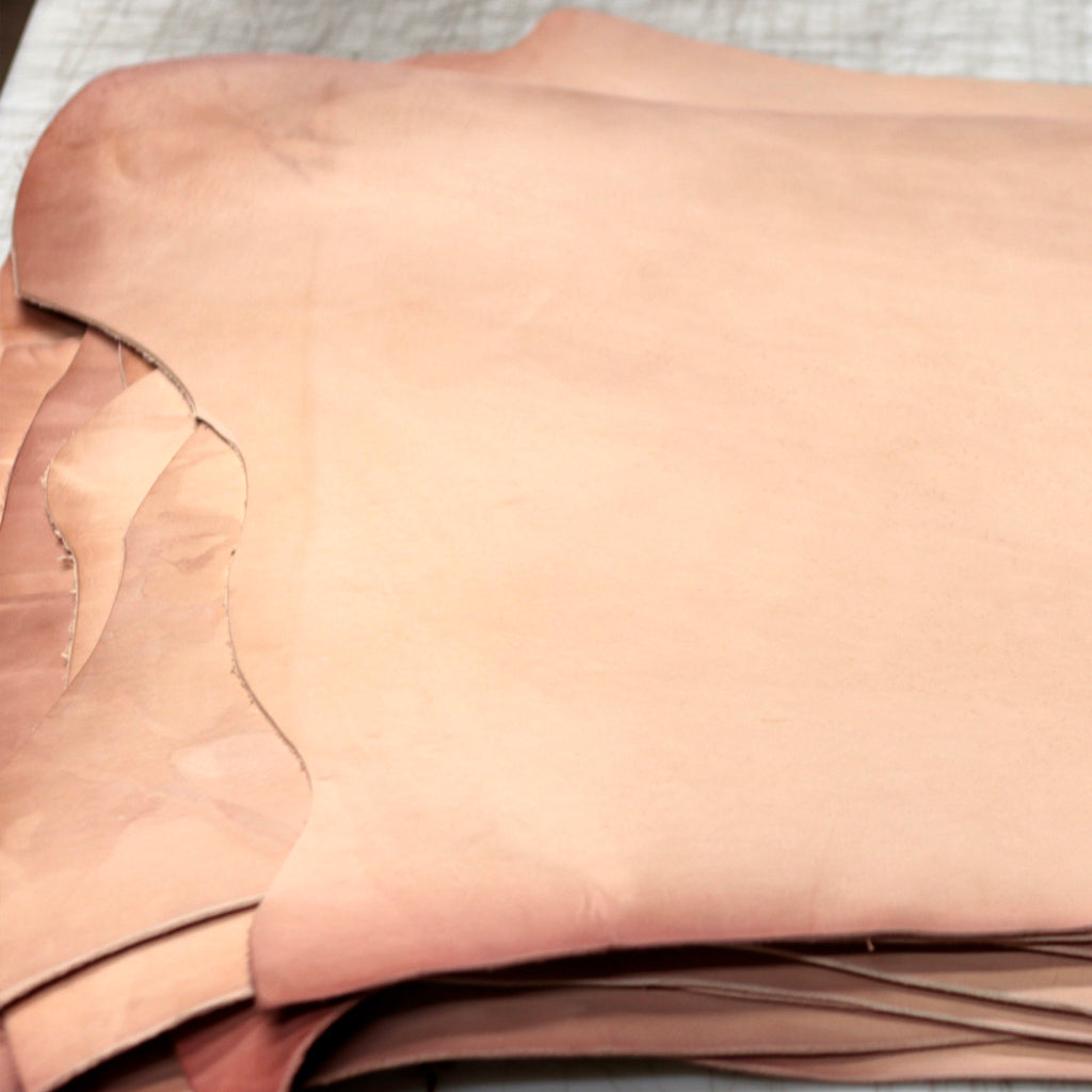 7-9 oz. Double Shoulders Craftsman Grade Veg-Tan Natural Tooling Leather - (Previously sold as Shock Sale)