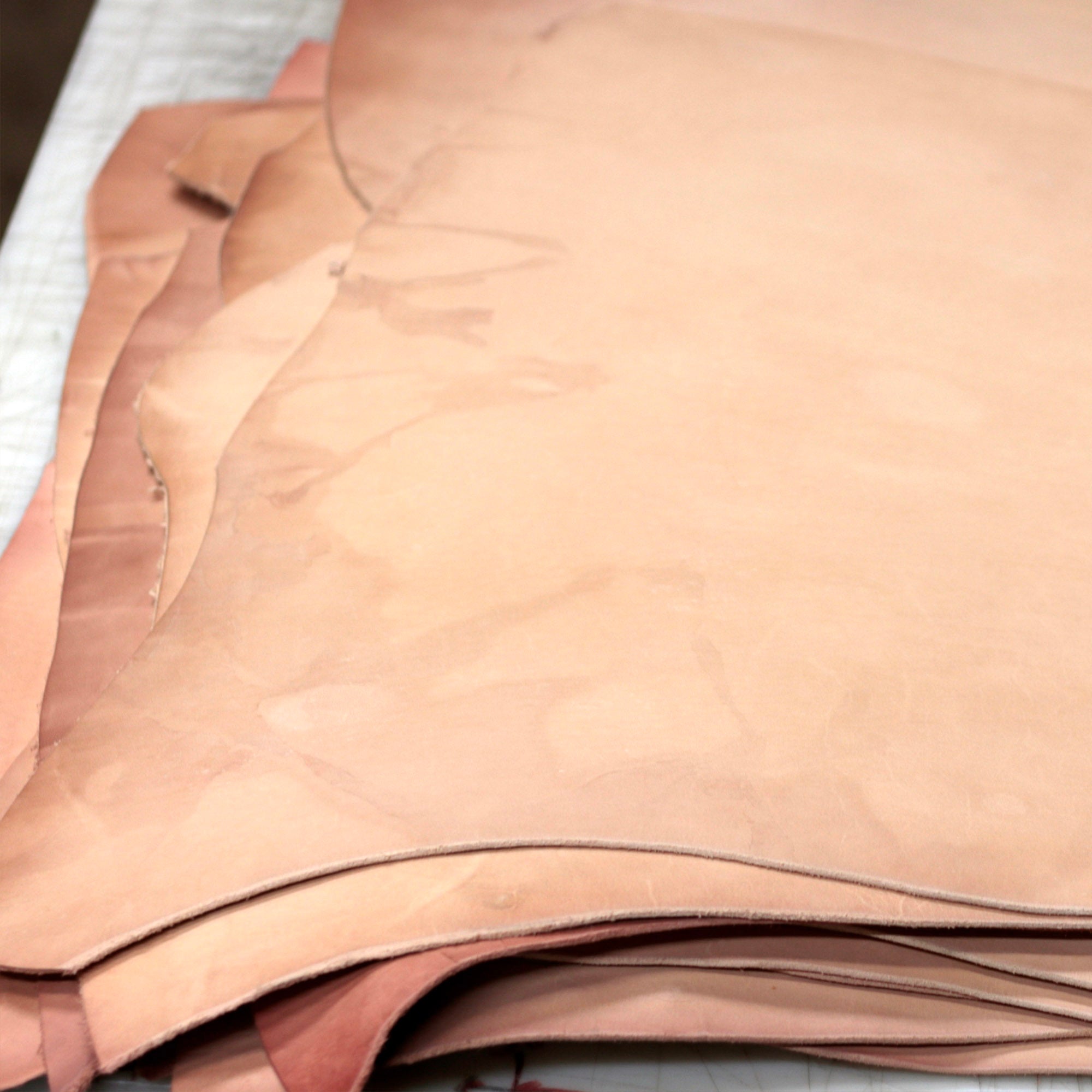 7-9 oz. Double Shoulders Craftsman Grade Veg-Tan Natural Tooling Leather - (Previously sold as Shock Sale)