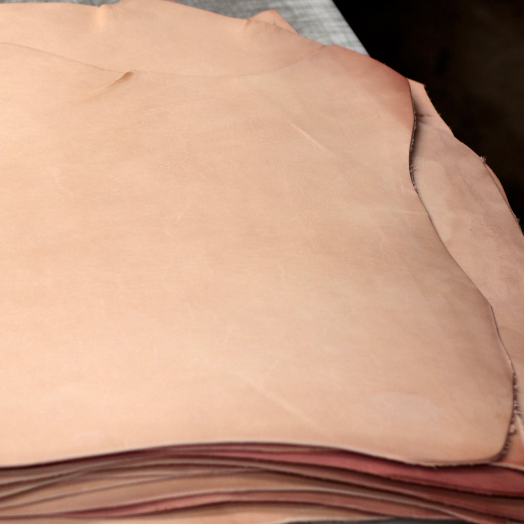 7-9 oz. Double Shoulders Craftsman Grade Veg-Tan Natural Tooling Leather - (Previously sold as Shock Sale)