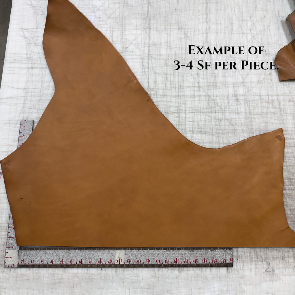 8/9oz. English Bridle Leather Pieces, Russet Color, Pasted Back, Vegetable Tanned Leather by Wickett &amp; Craig.