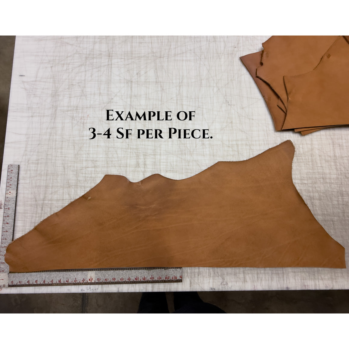 8/9oz. English Bridle Leather Pieces, Russet Color, Pasted Back, Vegetable Tanned Leather by Wickett &amp; Craig.