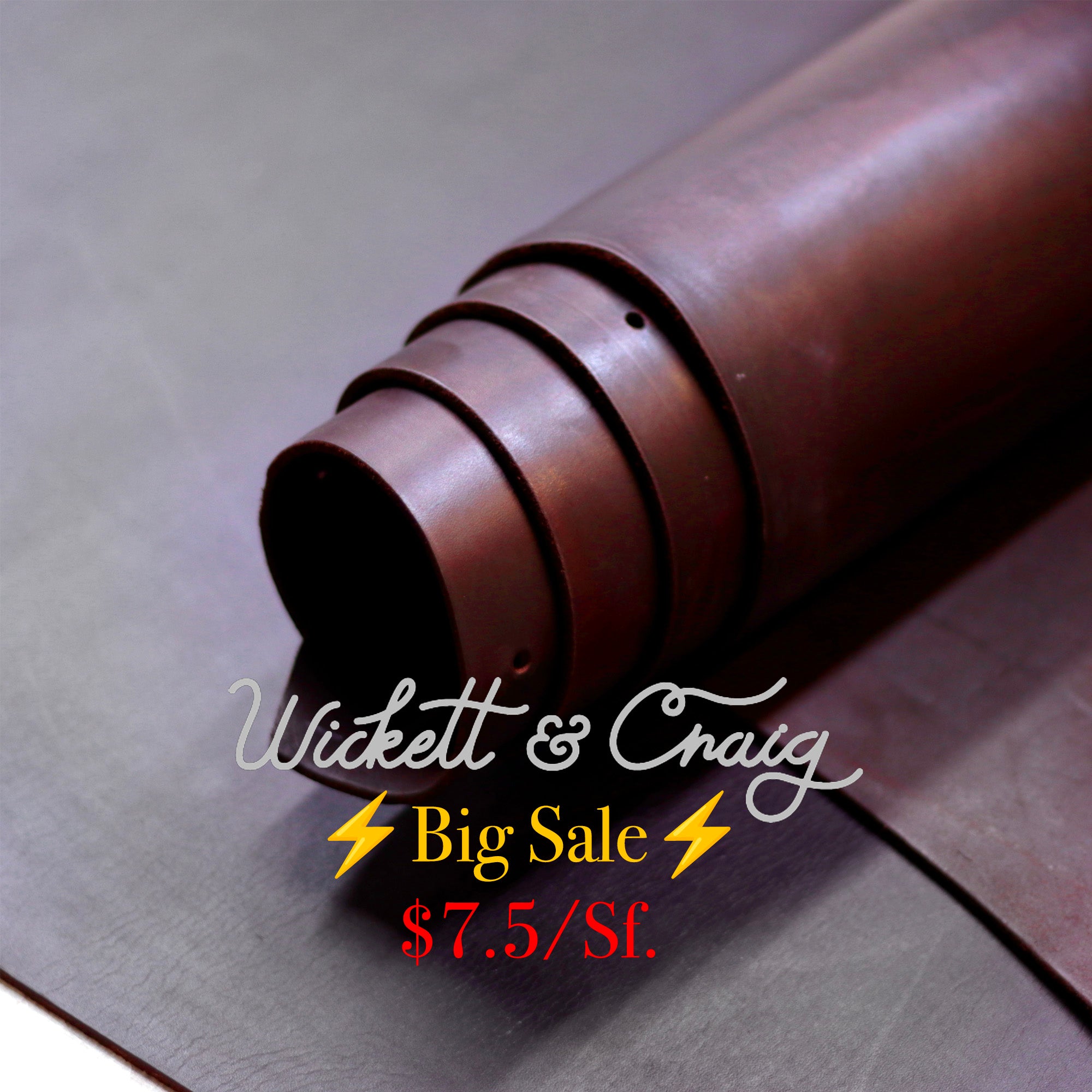 ⚡Big Sale⚡ 8/10oz. Harness Oiled & Waxed Leather, Tan, Single Back, by Wickett & Craig