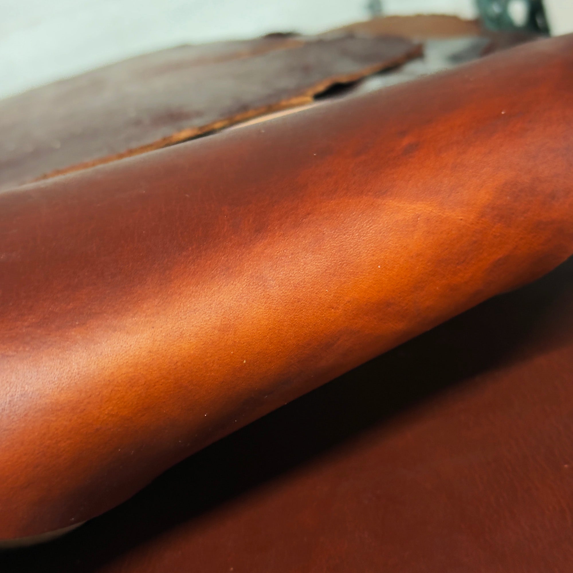 ⚡Big Sale⚡ 8/10oz. Harness Oiled & Waxed Leather, Tan, Single Back, by Wickett & Craig
