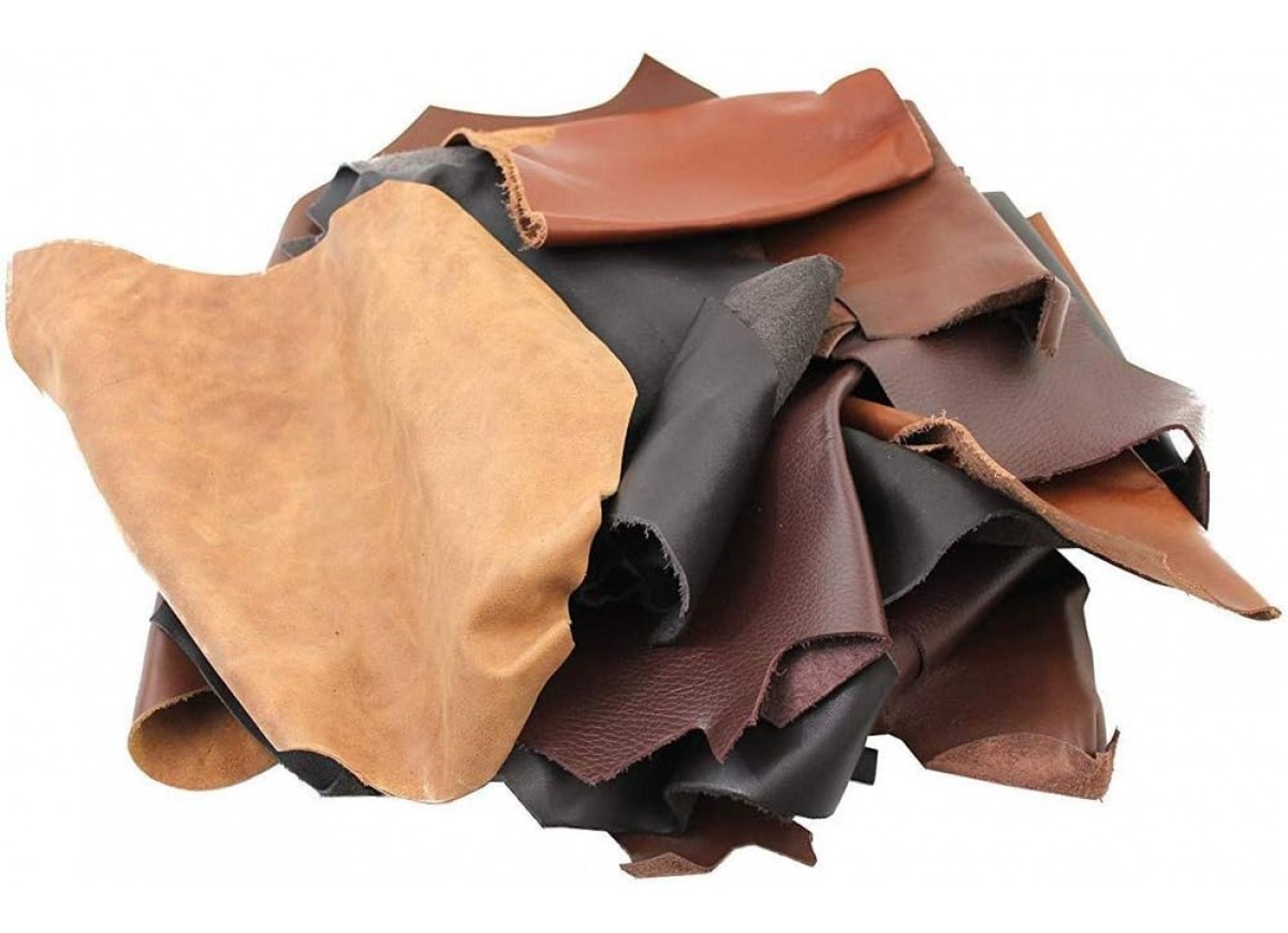 3 to 6 oz. Mixed Color Cowhide Leather Scraps / Remnants 2,4,8,12,16 and 20 LBS per Pack