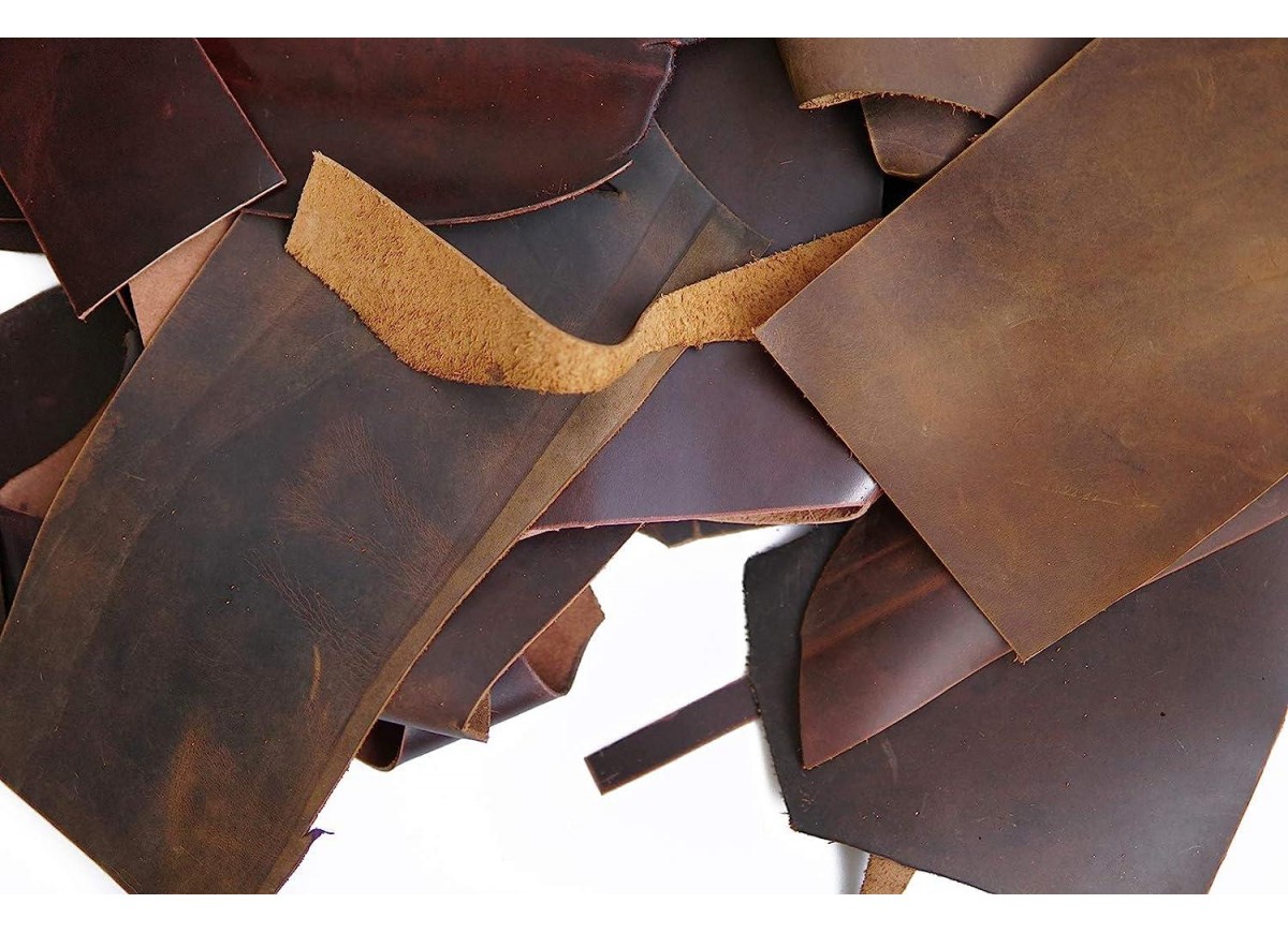 3 to 6 oz. Mixed Color Cowhide Leather Scraps / Remnants 2,4,8,12,16 and 20 LBS per Pack