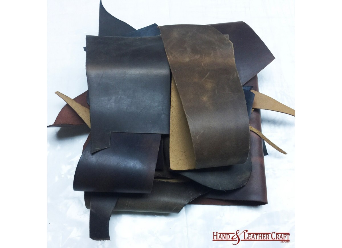 Leather SCRAPS bag, CRAKLED effect, fancy textures, metallics and not,  finishing various 0,7 lbs - 0,300 kg