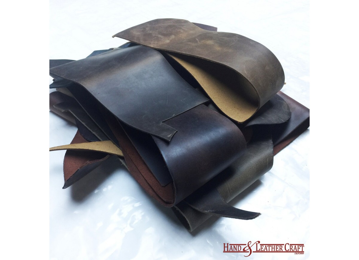 Sale 1 Lb Medium Sized Brown Scrap Leather Pieces for 